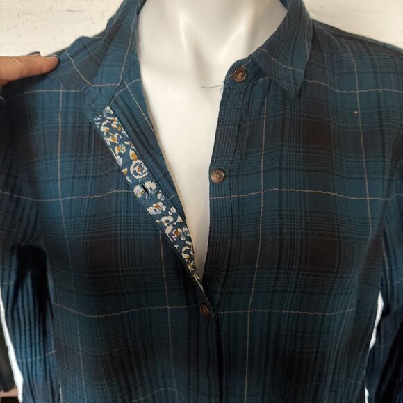 Fishermancore Dark Academia Preppy J. Jill Plaid Shirt Dress Tartan Pockets L - Picture 3 of 10